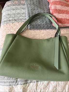 kate spade Olive Green Pebbled Leather Shoulder Bag